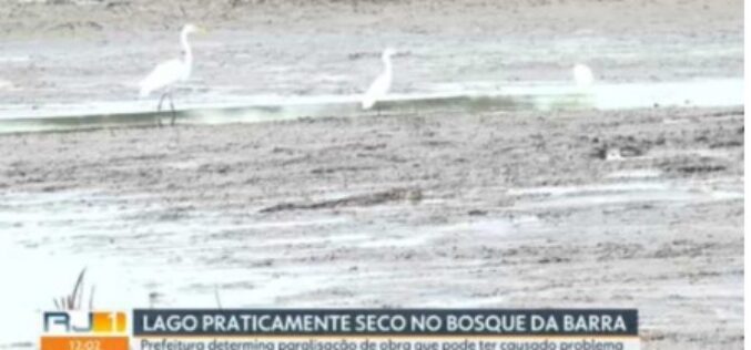 **Lago do Bosque da Barra sofre com seca; obra irregular é apontada como causa principal**