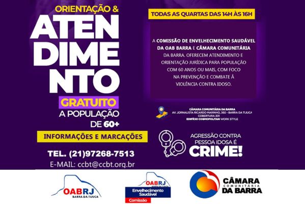 OAB Barra oferece atendimento jurídico gratuito para população 60+ com foco no combate à violência contra o idoso